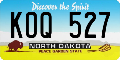 ND license plate KOQ527