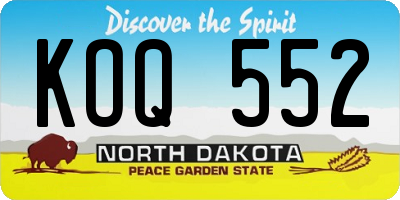 ND license plate KOQ552