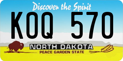 ND license plate KOQ570