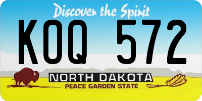 ND license plate KOQ572