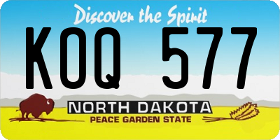ND license plate KOQ577
