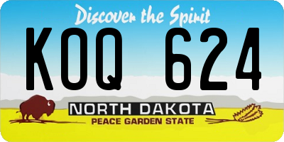 ND license plate KOQ624