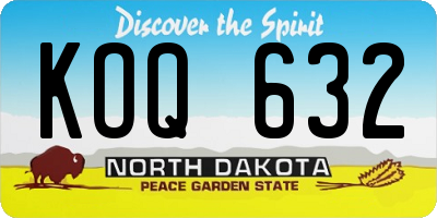 ND license plate KOQ632