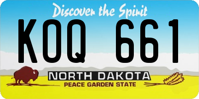 ND license plate KOQ661