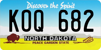 ND license plate KOQ682