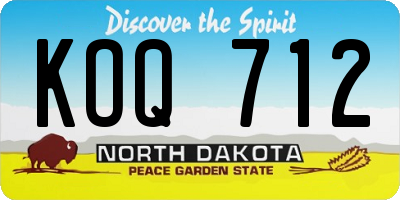 ND license plate KOQ712