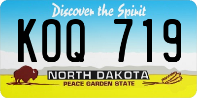 ND license plate KOQ719