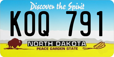 ND license plate KOQ791