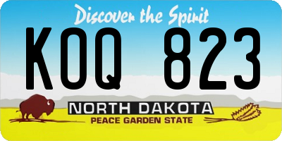 ND license plate KOQ823