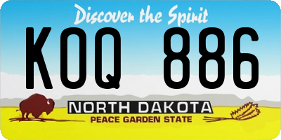 ND license plate KOQ886