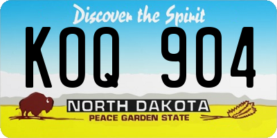 ND license plate KOQ904