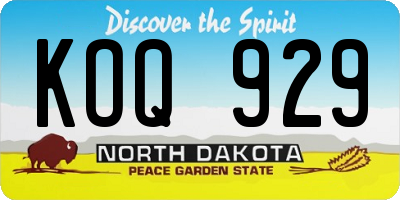 ND license plate KOQ929