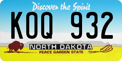ND license plate KOQ932