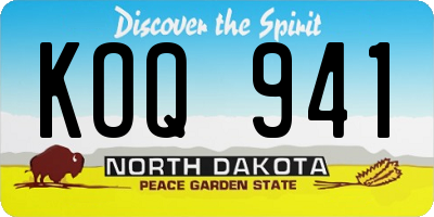 ND license plate KOQ941