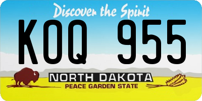 ND license plate KOQ955