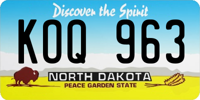 ND license plate KOQ963