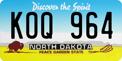 ND license plate KOQ964