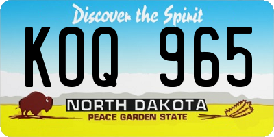 ND license plate KOQ965