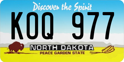 ND license plate KOQ977