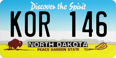 ND license plate KOR146