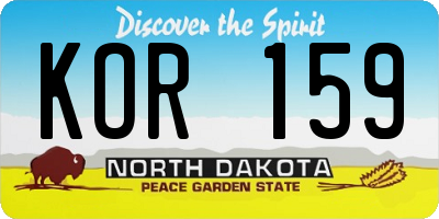 ND license plate KOR159