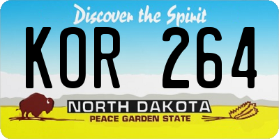 ND license plate KOR264
