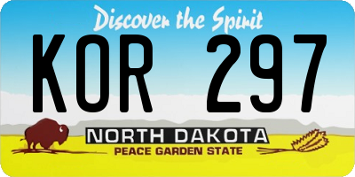 ND license plate KOR297
