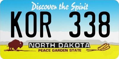 ND license plate KOR338