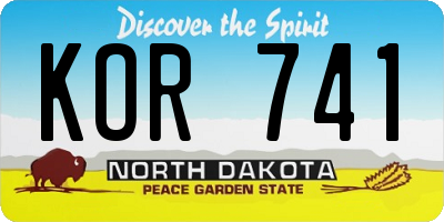 ND license plate KOR741