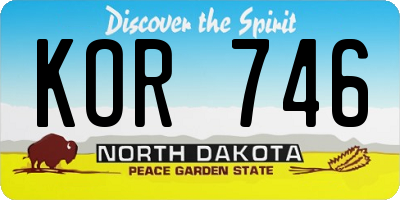 ND license plate KOR746