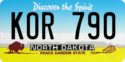 ND license plate KOR790