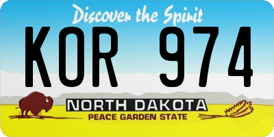 ND license plate KOR974