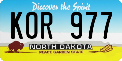 ND license plate KOR977