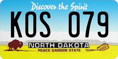 ND license plate KOS079