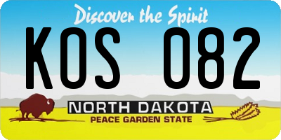 ND license plate KOS082