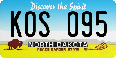 ND license plate KOS095