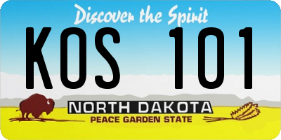 ND license plate KOS101