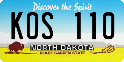 ND license plate KOS110