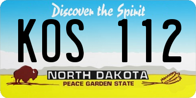 ND license plate KOS112