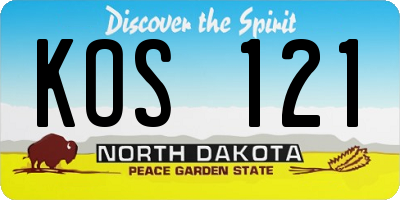 ND license plate KOS121