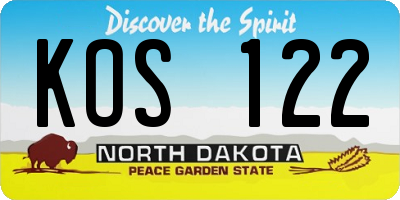 ND license plate KOS122