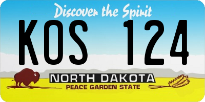 ND license plate KOS124