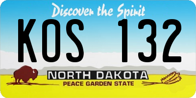 ND license plate KOS132