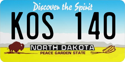 ND license plate KOS140