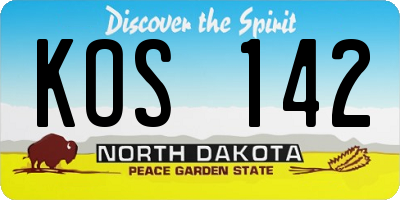 ND license plate KOS142