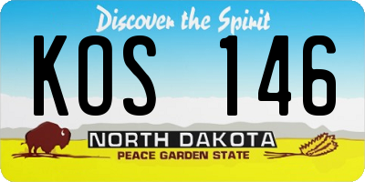 ND license plate KOS146