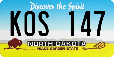 ND license plate KOS147