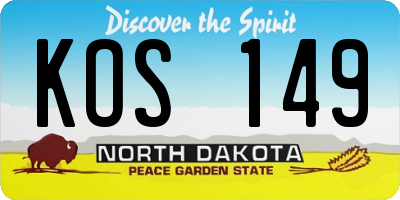 ND license plate KOS149