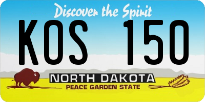ND license plate KOS150