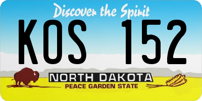 ND license plate KOS152